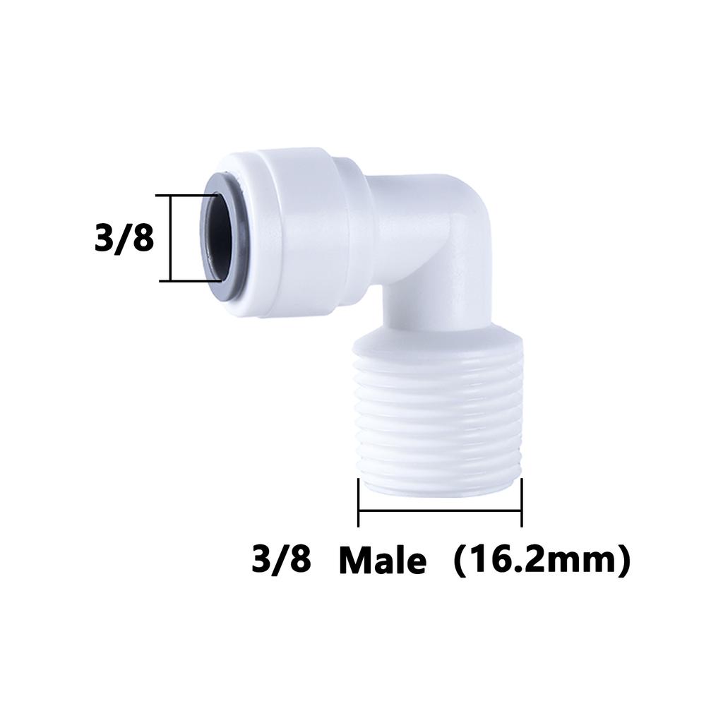10 шт. коленчатый фитинг для обратного осмоса, 90 градусов, наружная резьба, внутренняя резьба 1/4 3/8, шланг POM, быстроразъемный фитинг для аквариума, детали фильтра обратного осмоса