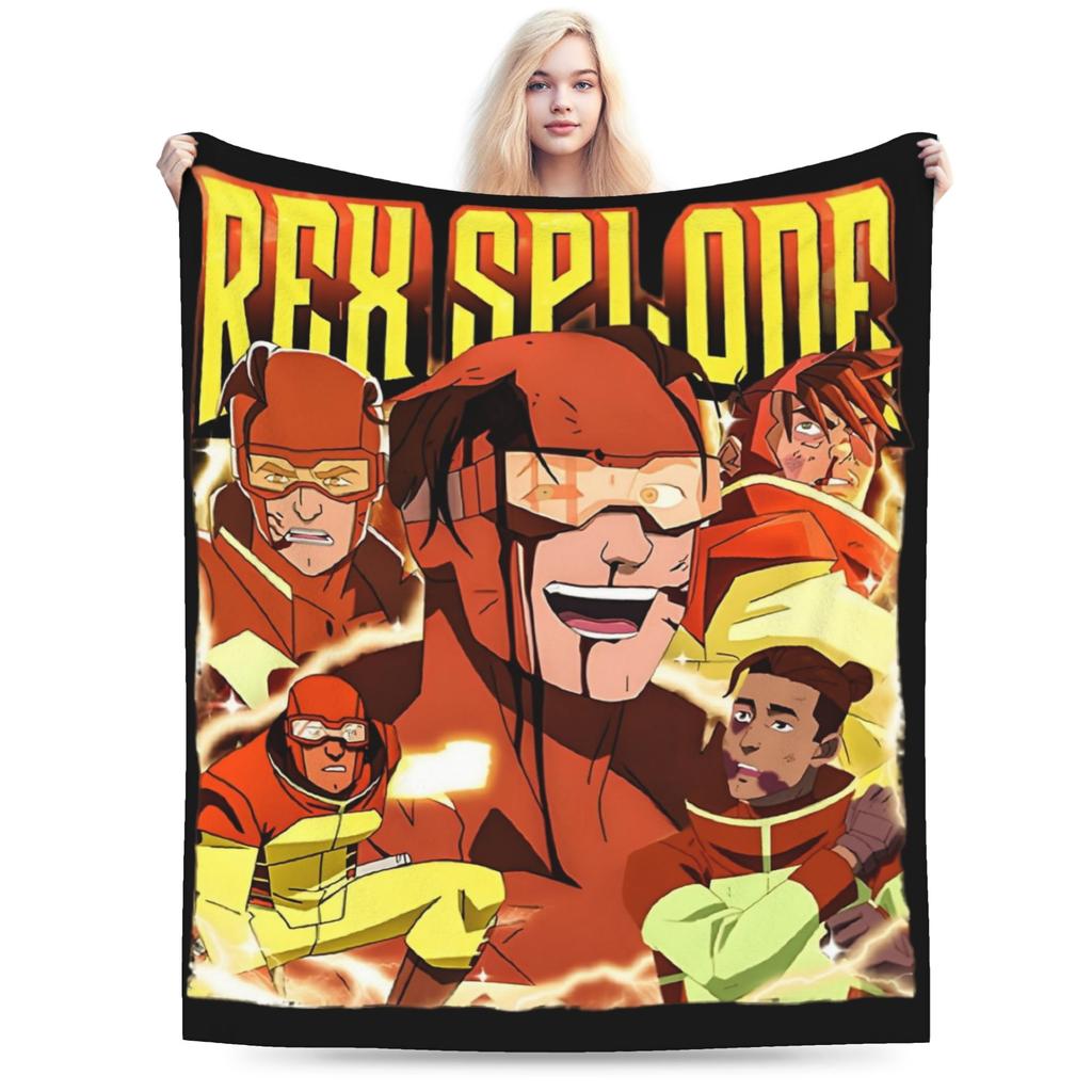 Invincibles Rex Splode Blankets Fleece All Season Multifunction Ultra-Soft Throw Blanket for Bed Office Bedspreads