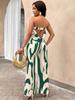 Summer 2026 Women's Printed Strapless Backless Top and Wide-Leg Pants Set