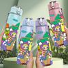 1PC Fairy House Fantasy Cartoon 750ml Color Plastic Sports Water Bottle Leakproof Flip Straw Lid Suitable for Sports Office Home Use