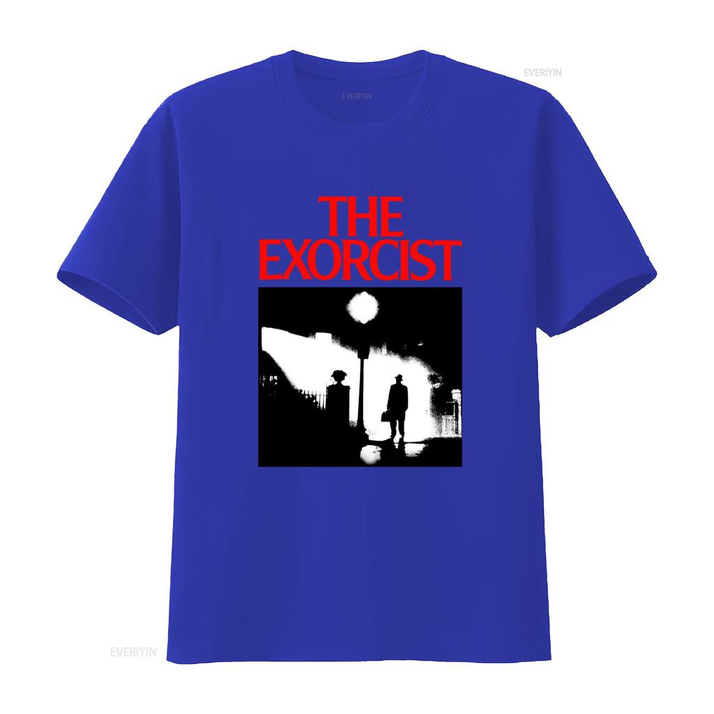 Unisexs The Exorcist Horror Movie T Shirt Ly Inspired Casual Round Neck With Iconic Red Lettering Regan Macneil Face