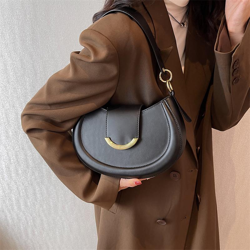 Saddle Shoulder Bags For Women 2024 New Small Women Underarm Bag High Quality Leather Women's Crossbody Bags Handbags And Purses