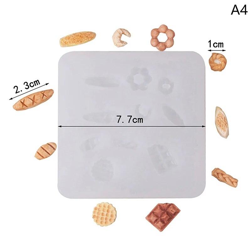 Mini Bread Biscuit Cake Silicone Mould For Clay Food Mold DIY Kitchen Resin Accessories Toy Dollhouse Miniature Accessories