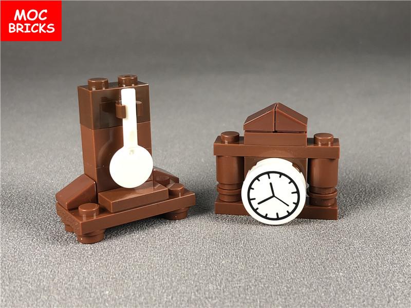 2 набора/лот Кирпичики MOC Сделай сам Семейные Дедушкины Часы Фигурка Образовательные Строительные Блоки Подарки Куклы Игрушки для детей