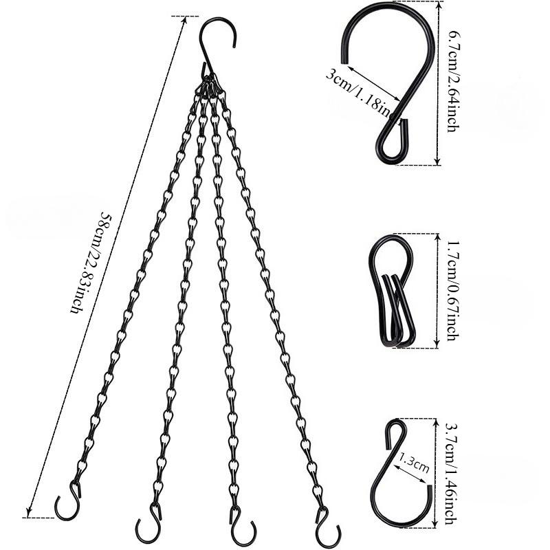 1PC 58cm hot-selling black hanging chain chain, 23-inch hanging pot chain, hanging pot, hanging pot, flower pot hanging chain