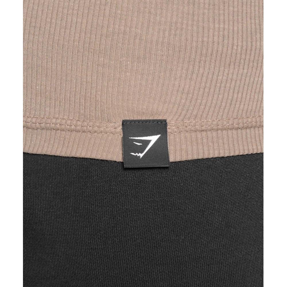 Gymshark Рубашка Ribbed Tank 3pk Denim Grey Pebble Grey Lifestyle Brown A5a2e Gdcd