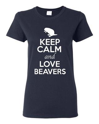 Ladies Keep Calm And Love Beaver Rodents Animal Lover Wild Funny T-Shirt Tee Unisex T-Shirt