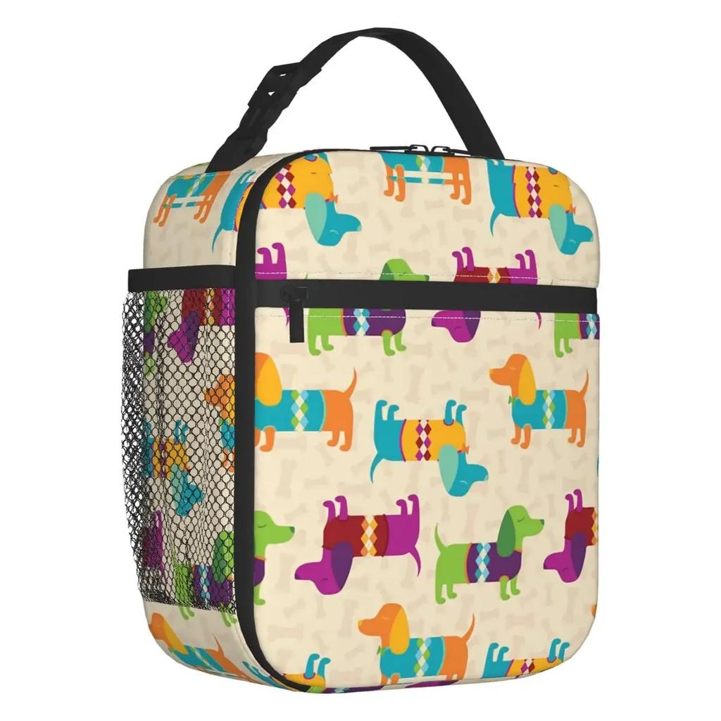 Пользовательская сумка для ланча в виде собаки-таксы для женщин, термосумка-холодильник, изолированный ланч-бокс для студента, в школу
