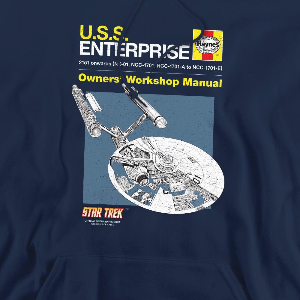 Star Trek Mens Enterprise Manual Hoodie