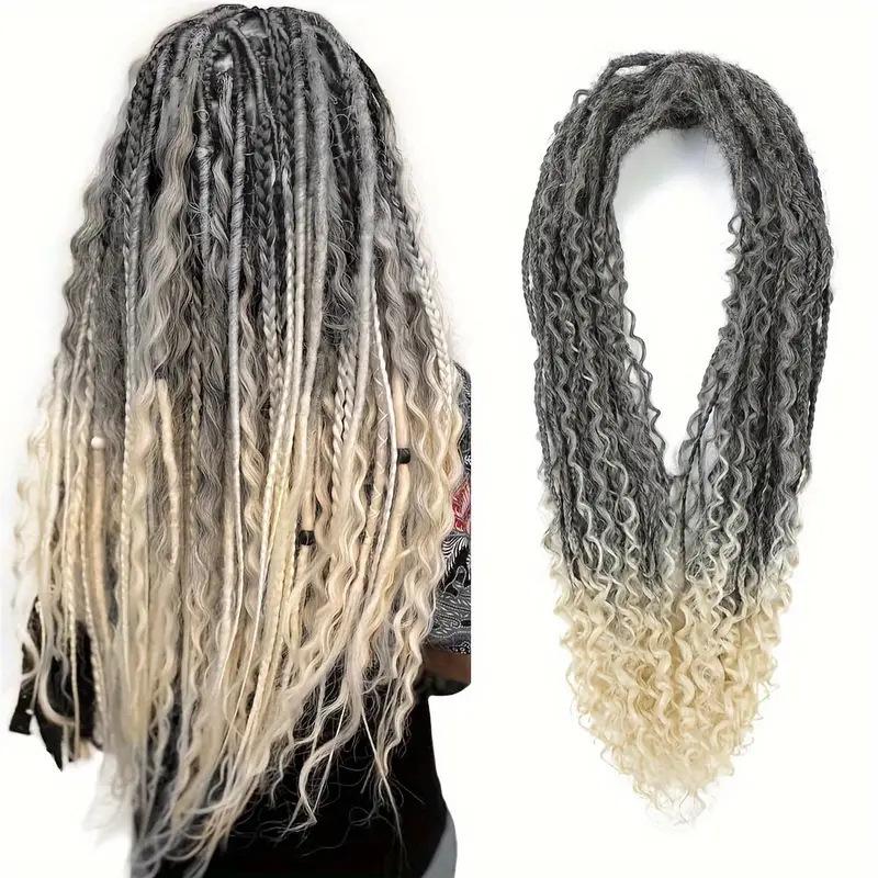 Бохо-косы (box braids): Богемские трехпрядные вьющиеся на концах crochet-пряди для наращивания волос
