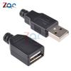 10 шт. USB 2.0 Type A Штекер Мама Разъем USB 4-контактный Разъем-розетка с пластиковой крышкой Тип-A DIY Комплекты