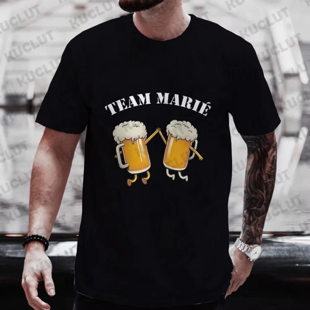 Футболка French Single Farewell Bachelor Stag Party Summer Wedding Beer Graphic Tops Evg Team Tees Future Groom Man Squad