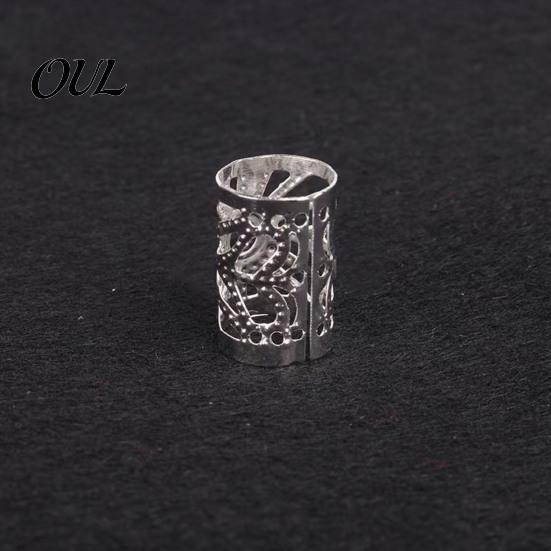 Hair Jewelry for Braids 60Pcs Dreadlock Accessories, Hollow Sun Pattern Open Iron Cuffs Design Rings, Electroplated Bright Color