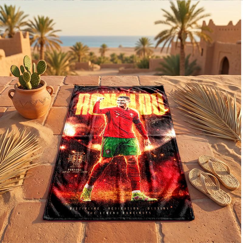 Cristiano Ronaldo Theme Beach Towel Soft Quick?dry Towel For Summer Beach Vacation Swimming