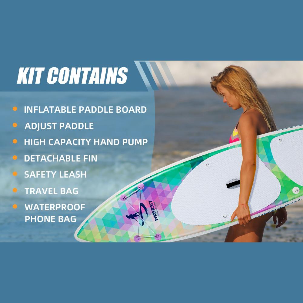 320cm Inflatable Stand Up Paddle Board SUP Board with Removable Fin for Adults/ Kids