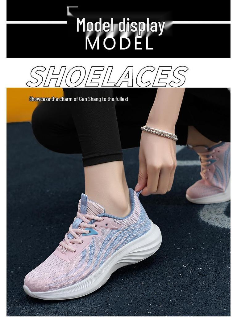 Женские модные легкие кроссовки для бега Flyknit - Дышащая сетка, повседневный низкий стиль весна/лето