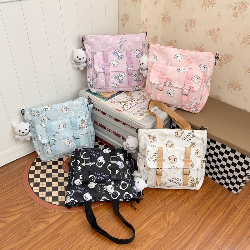 Cloth Bag Tote Bag Mommy Bag Cute A4 File Bag Make-Up Bag Large Capacity Simple Shoulder Messenger Bag Female