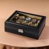 Элегантная коробка для часов с 10 слотами, витрина, стеклянный органайзер из искусственной кожи для хранения для мужчин и женщин, шкатулка для ювелирных изделий