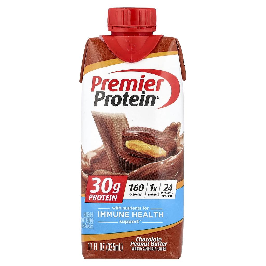 Premier Protein High Protein Shake, Chocolate Peanut Butter, 4 Shakes, 325ml (11 Fl Oz) Each