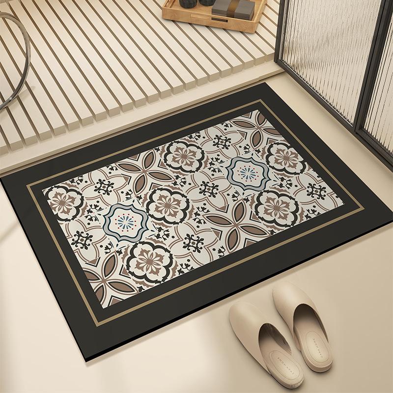 Ретро-светлая роскошная ванная комната, быстросохнущая подкладка для душа, впитывающая воду и устойчивая к грязи подкладка для ног, износостойкий напольный коврик для дома
