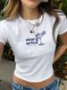 Футболка Y2K Summer Cocktail Martini Short Straight Shoulder Slim Fashion