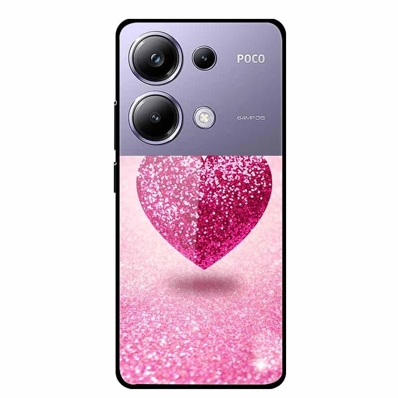 Красочный эстетичный чехол из закаленного стекла для Redmi 12 5G и POCO M6 PRO