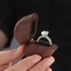 Walnut Wood Proposal Ring Case Single Slot Ring Holder Elegant Wooden Ring Box  Engagement