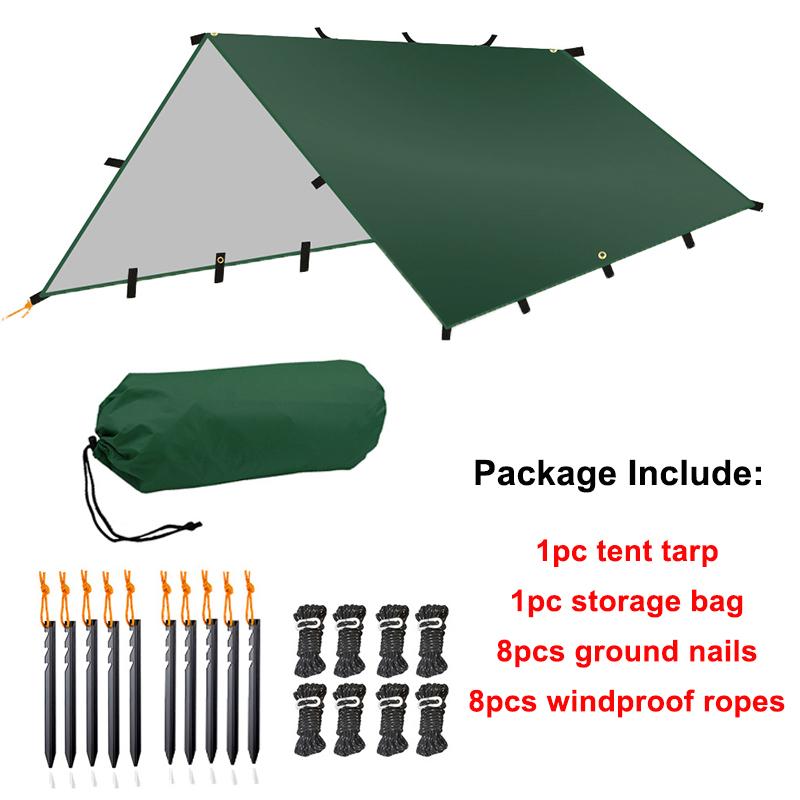 Кемпинговая палатка, брезент, устойчивый к ультрафиолетовому излучению, лагерь, 19 точек подвешивания, солнцезащитный козырек для выживания, открытый водонепроницаемый сверхлегкий солнцезащитный козырек для треккинга, пешего туризма, пляжа