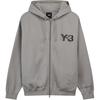 Y-3 Однотонная толстовка с капюшоном на молнии с длинным рукавом с принтом логотипа Женская толстовка Серая JD9818