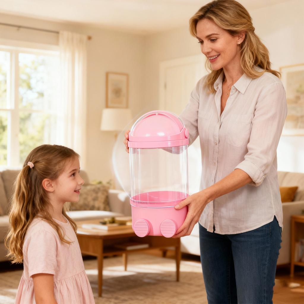 Бежевый Средний Тубус для Хранения Игрушек с Крышкой, Молнией, Для Демонстрации Плюшевых Игрушек в Домашних Комнатах