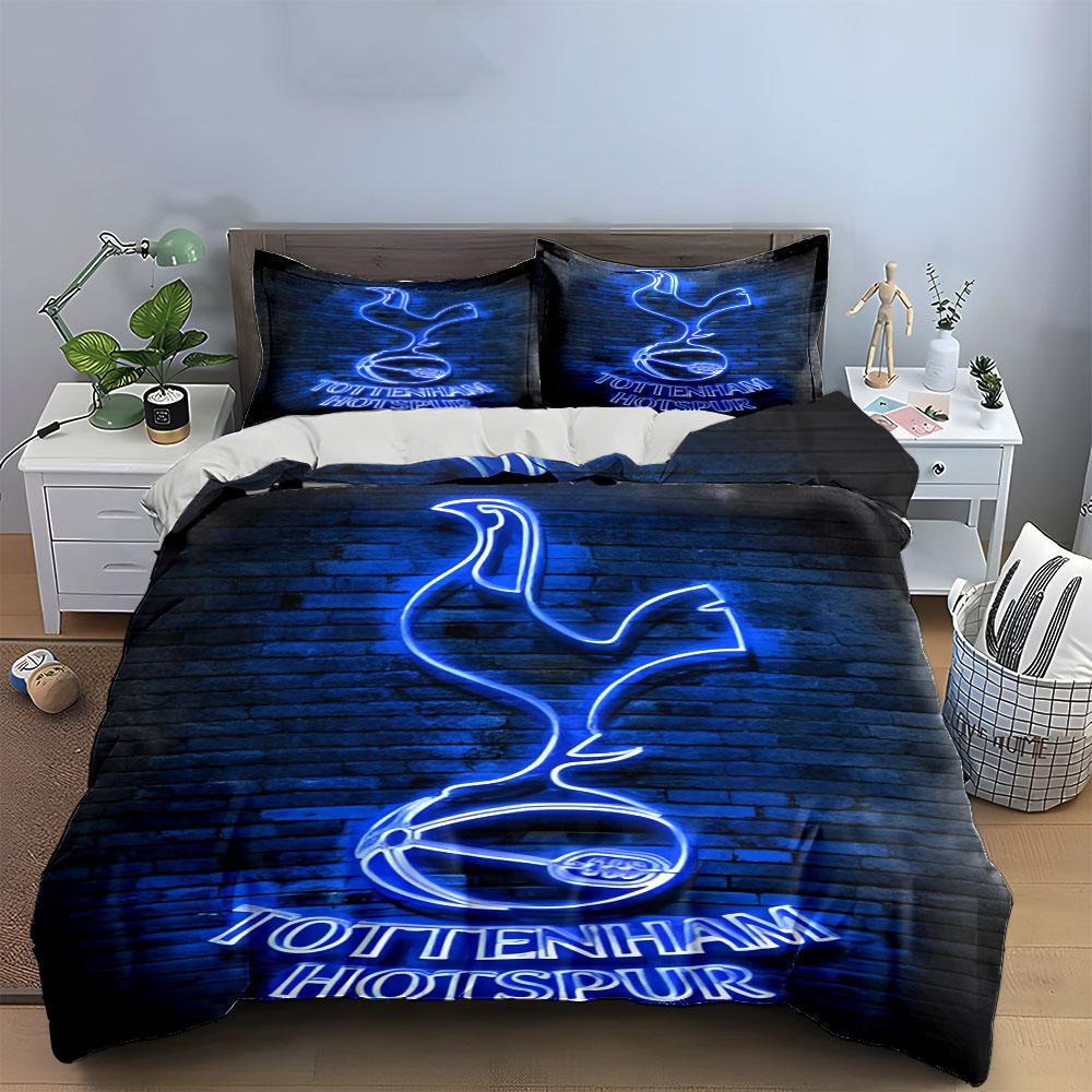 Blue neon cockerel logo. Bedding sets Duvet cover sets Duvet covers Pillowcases(1 * Duvet Cover 2 * Pillowcases without duvet insert)