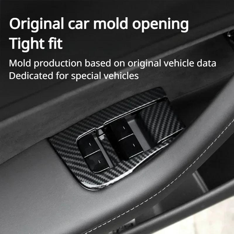 Для Tesla Model Y Накладка на кнопки переключателя стеклоподъемника Отделка рамки Наклейки на кнопки Аксессуары для интерьера автомобиля