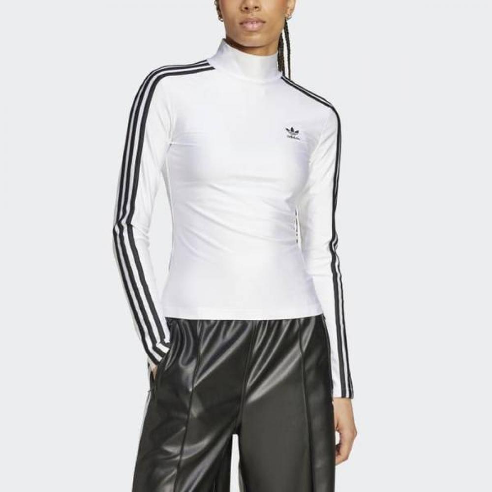 Женская футболка с длинным рукавом и принтом Adicolor в 3 полосы