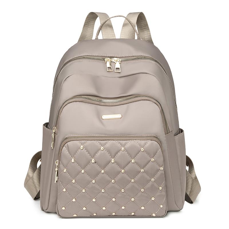 Заклепки украшения большой емкости женский дорожный рюкзак бренд дизайнер нейлоновая ткань сумка через плечо мода досуг девушка школьная сумка