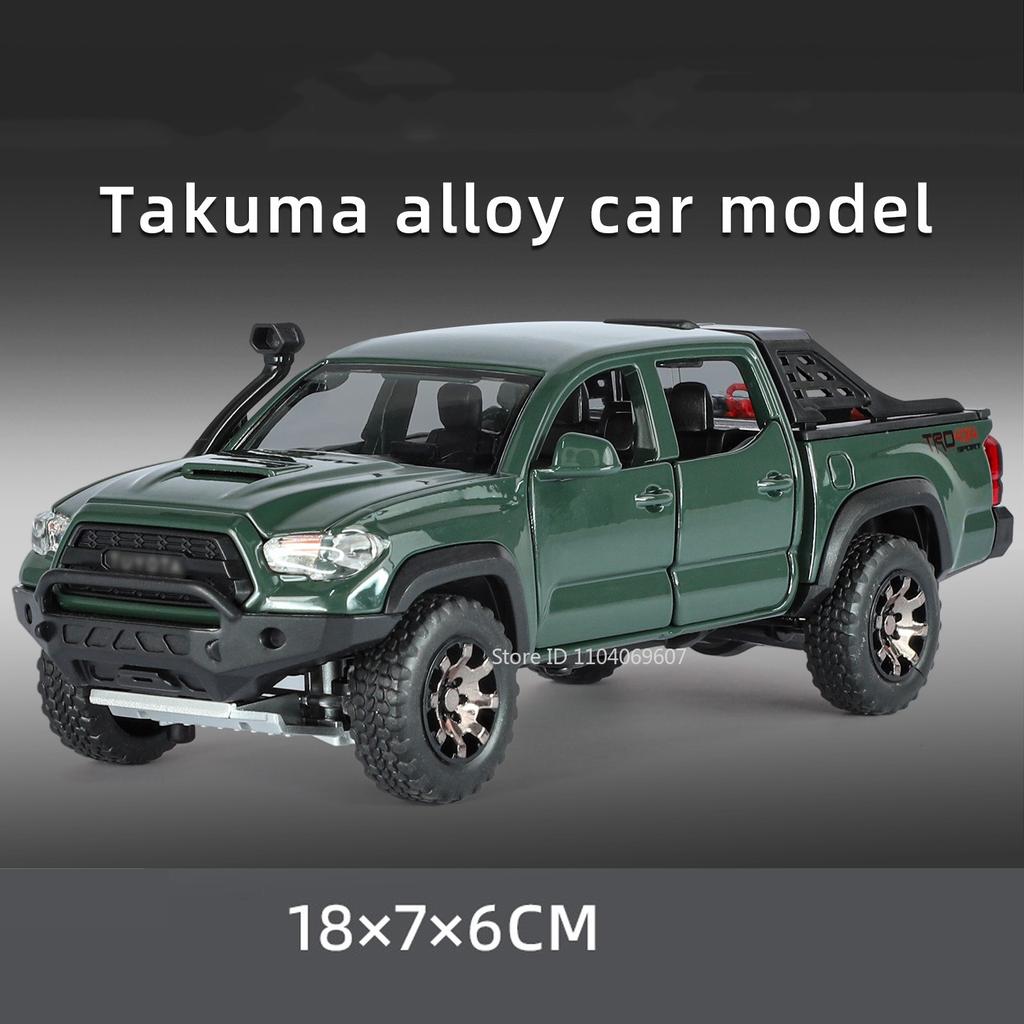 1:32 Модель Toyota Tacoma HiLux Игрушечные Внедорожники Сплав Литье под Давлением Звук Свет Двери Открываются Оттянуть Назад Амортизация для Детских Подарков