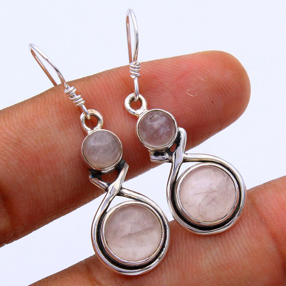 Серьги женские из стерлингового серебра 925 пробы с натуральным лабрадоритом