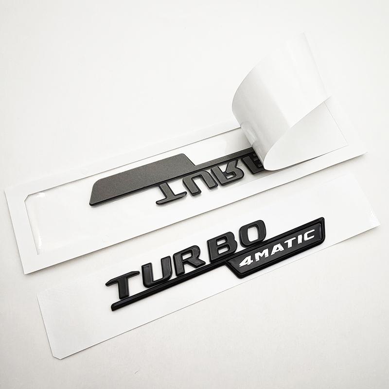 3D ABS Glossy Black GLA45 Logo Letters TURBO 4MATIC Badge Car Trunk Emblem Sticker For Mercedes Benz AMG X156 Auto Accessories AN1