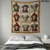 Cute Collage Animals Wall Tapestry Aesthetic Wall Hanging Printed Fabric Blanket Decorative Tapestries for Bedroom Living Room Home Decor