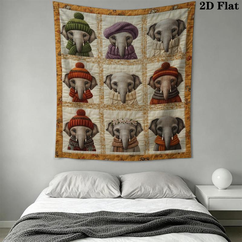 Cute Collage Animals Wall Tapestry Aesthetic Wall Hanging Printed Fabric Blanket Decorative Tapestries for Bedroom Living Room Home Decor