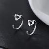 Love Ear Hook Exquisite Exquisite Versatile Sweet Mori Small Stud Earrings Commuting Fashion Hollow Design Heart Earrings