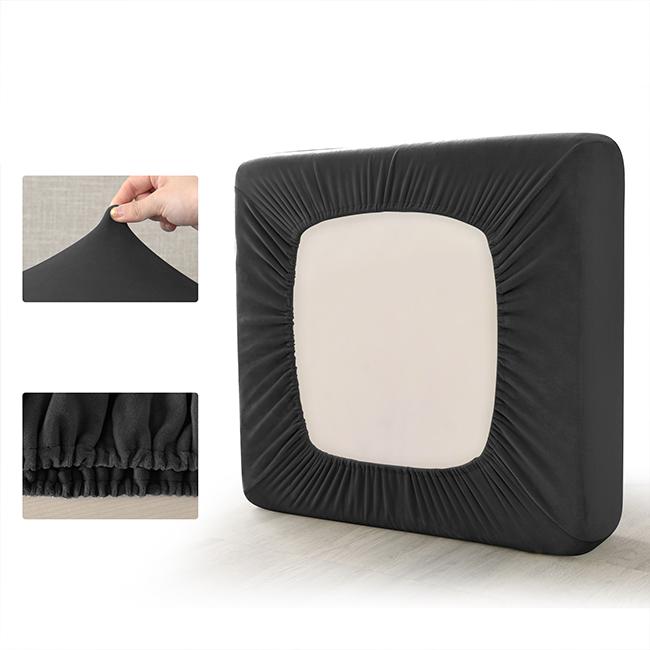 Sofa Seat Cover, Velvet, Black 50-65Cm