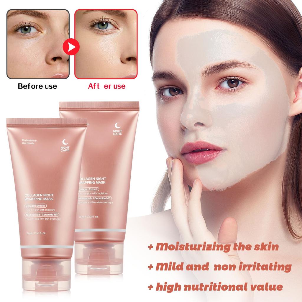 Коллагеновая маска Детская коллагеновая светящаяся маска Коллагеновая отшелушивающая маска Корейская маска для лица Сделайте сияющую кожу Эластичность кожи Укрепляющая маска для лица от морщин