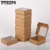 WTEMPO DIY Foldable Paper Gift Boxes Square Transparent Window Party Decor Boxes Small Presents Packaging Boxes for Storing and Gifting Delicate Items