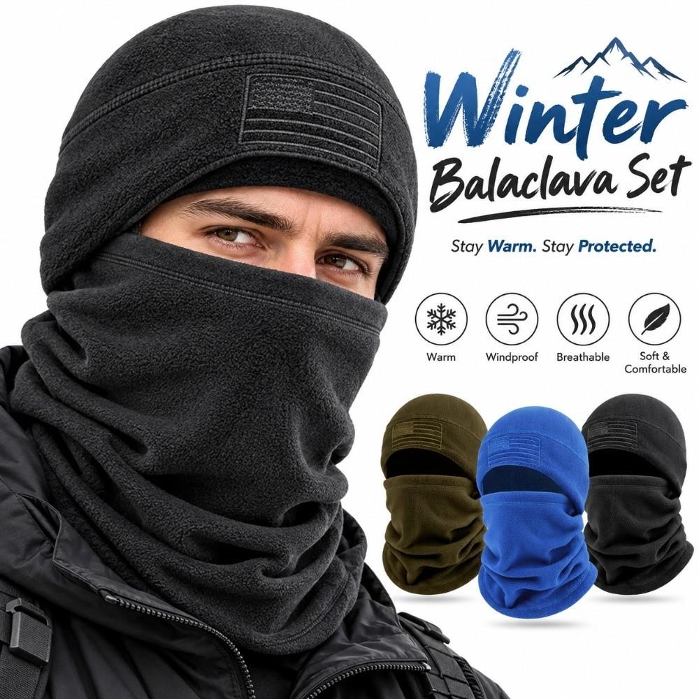 Breathable Hat and Scarf Set Thermal Ear Protection Hat Fashion Balaclava Hat Outdoor Activities