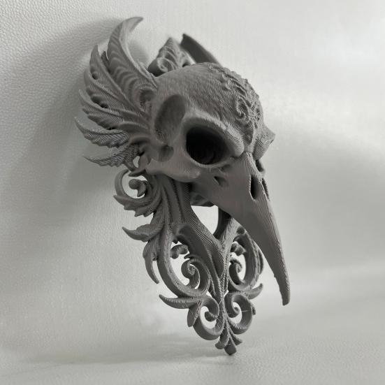 Готический череп ворона Настенная скульптура черепа вороны Поддельный животный подвесной настенный декор Жуткая голова Настенное искусство