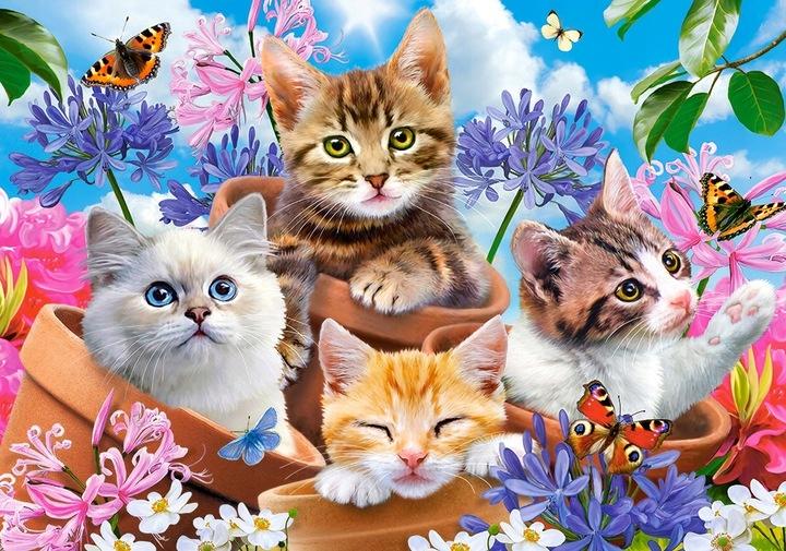 Puzzle 70 pieces B-070107 Kittens with Flowers