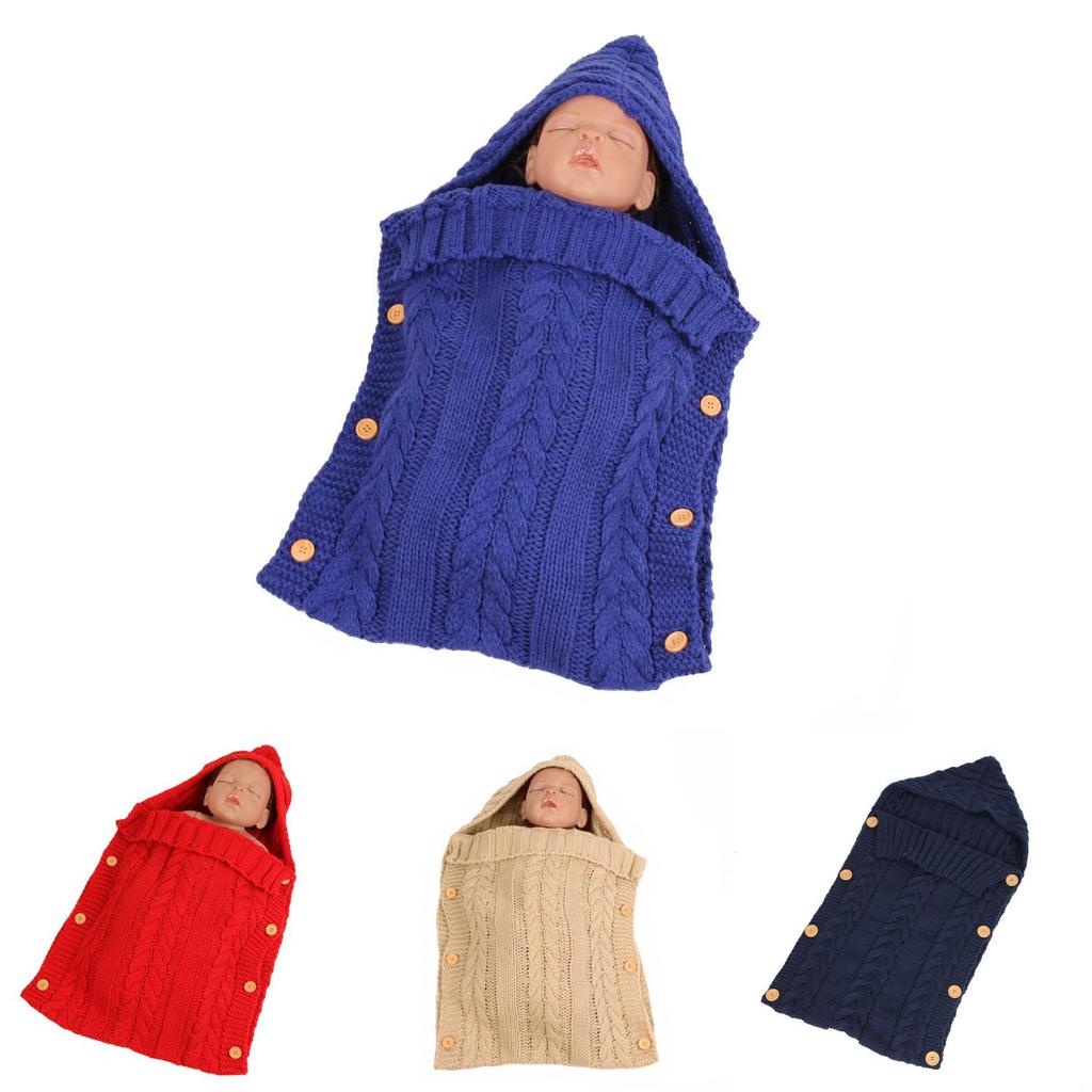 Baby Knit Blanket Sleep Sack For Children With Button Closure For Cozy Wear