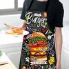 Cooking Apron Sleeveless Comfortable Wearing Clear And Real Image Reusable Anti-stain Waterproof Polyester Pizza Pattern Kitchen Apron Home Supplies