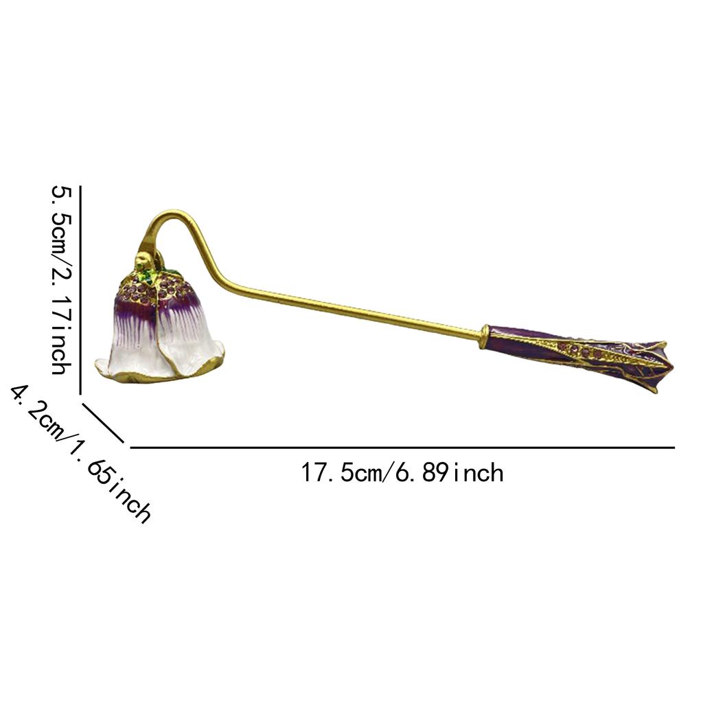 Гаситель свечей с длинной ручкой, противоскользящий инструмент для гашения свечей, гравировка цветов, триммер для фитиля для любителей свечей, украшение для дома