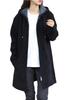 Necoat Long Long Size M Women's Parka, Fleece-Lined, Sleeve, Fall/Winter, Black,